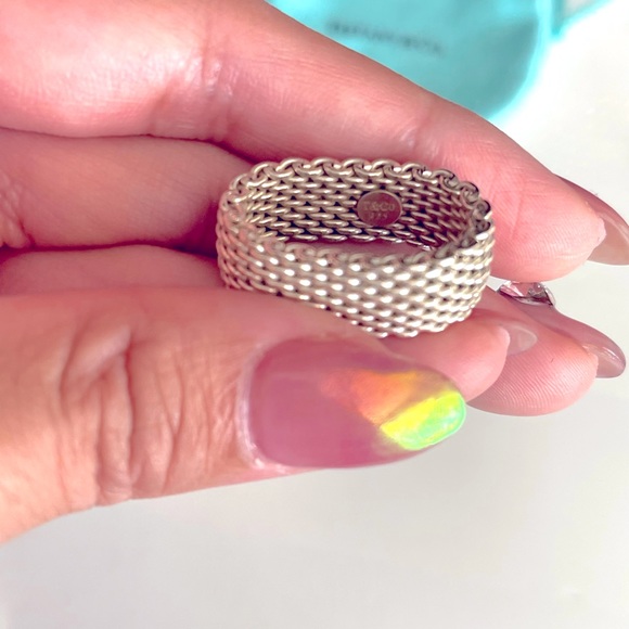 Authentic TIFFANY & CO. Somerset Mesh Ring size 7 sterling silver - Picture 4 of 5